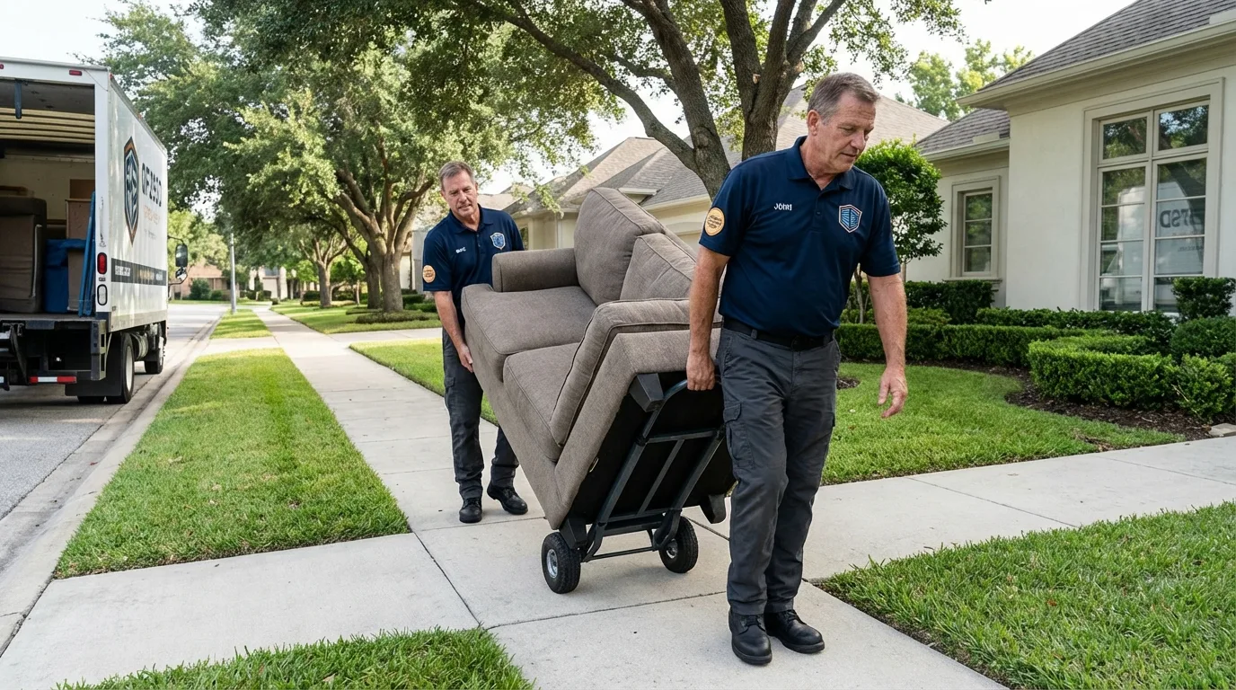 Local residential moving crew loading furniture in Miles City, MT